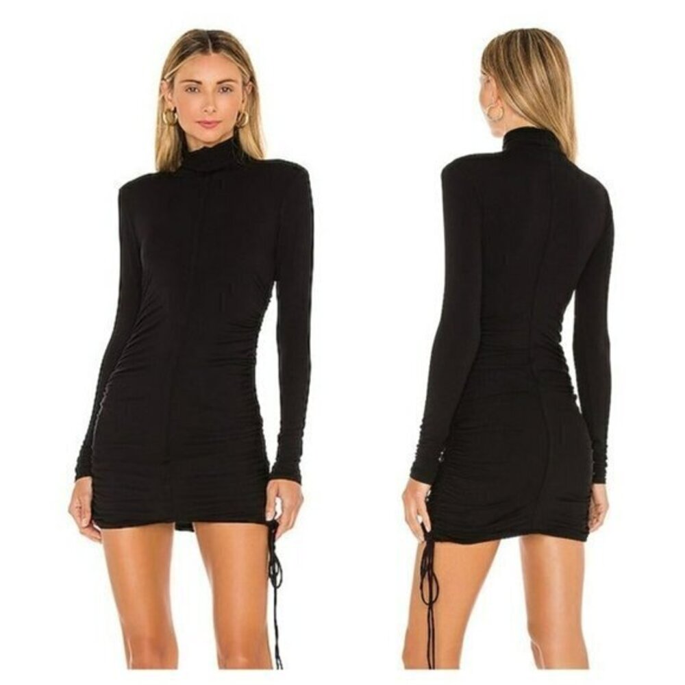 Michael Costello xREVOLVE Shirred Bodycon Mini Dress - Black